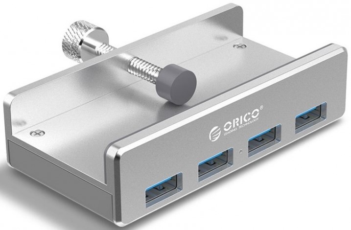 Концентратор USB 3.0 Orico ORICO-MH4PU-SV-BP-RU 4*USB 3.0 Type-A, вход USB 3.0 Type-A, серебристый