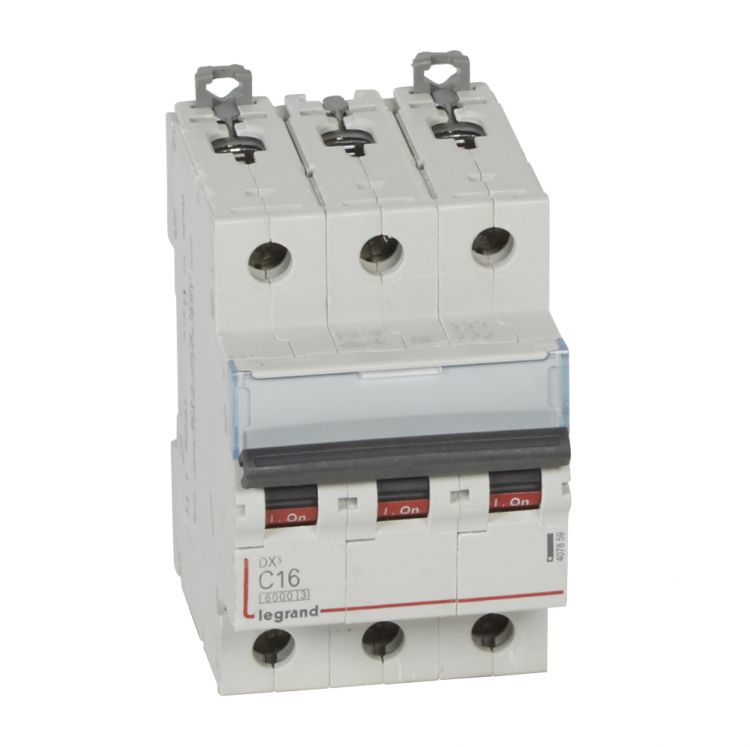 Автоматический выключатель Legrand 407859 DX³ 6000 - 10 кА - тип характеристики C, 3П, 400 В~, 16 А, 3 модуля