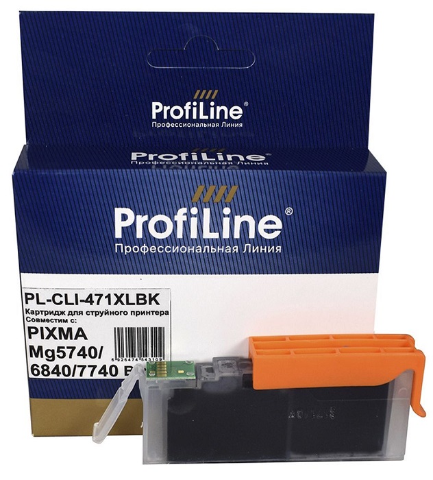 Картридж ProfiLine PL_CLI-471 XLBK_BK струйный для принтеров Canon PIXMA MG5740/MG6840/MG7740/TS5040/TS6040/TS8040/TS9040 с чернилами на водной основе