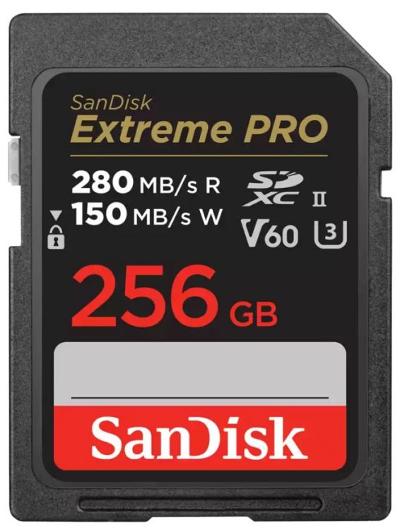   Xcom-Shop Карта памяти SDXC 256GB SanDisk SDSDXEP-256G-GN4IN Extreme PRO, 280/150MB/s, V60, C10, UHS-II