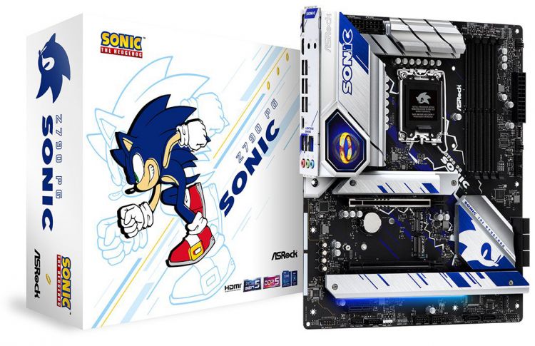 LGA1700 ASROCK Материнская плата ATX ASRock Z790 PG SONIC (LGA1700, Z790, 4*DDR5 (6800), 8*SATA 6G RAID, 5*M.2, 3*PCIE, 2.5Glan, HDMI, DP, USB Type-C, 6*USB 3.2, 2*U