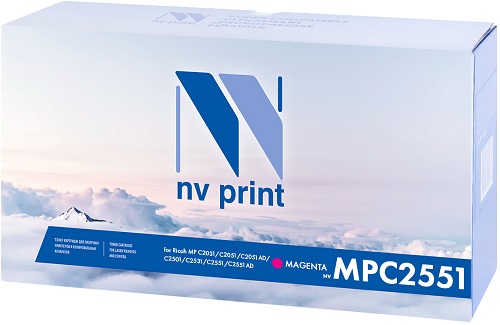 Тонер-картридж NVP NV-MPC2551M для Ricoh MP C2051/C2051AD/C2551/C2551AD, 9500k, пурпурный