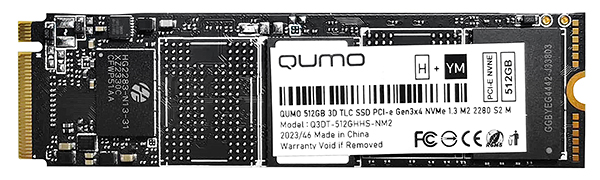 SSD Qumo  Xcom-Shop Накопитель SSD M.2 2280 Qumo Q3DT-512GHHS-NM2 Novation 512GB 3D TLC 3100/2000MB/s IOPS 150K/400K MTBF 1.8 TBW 300