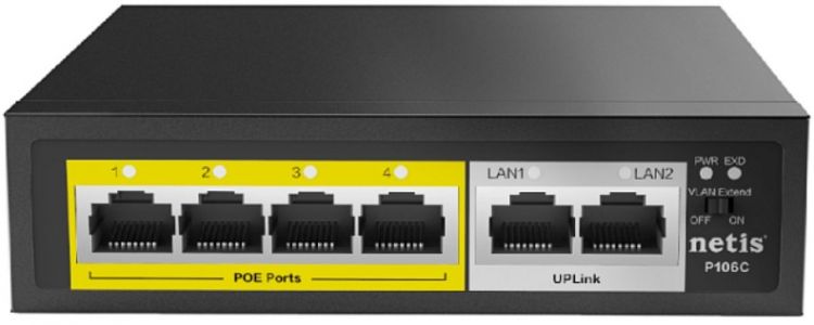 Коммутатор неуправляемый netis P106C 6PORT 10/100M 4POE