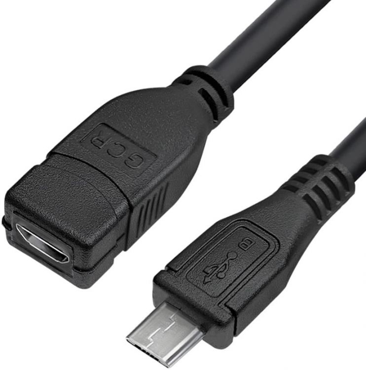 Удлинитель Greenconnect GCR-52447 1.0m MicroUSB M/F, черный, 28/28 AWG