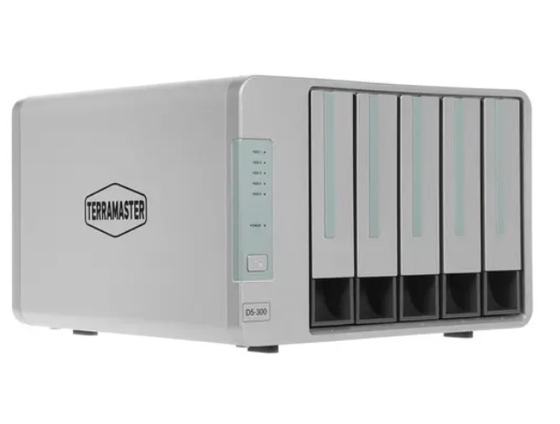 Сетевое хранилище Terramaster D5-300 DAS tower 2*HDD, RAID0,1,10,5, JBOD/up to 5 HDDs SATA(3,5' or 2,5')/USB3.1 Type-C gen1/PS