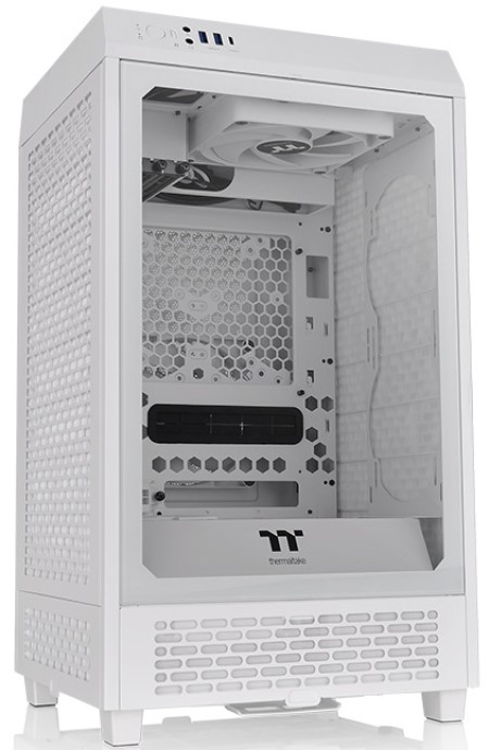 Корпуса Thermaltake  Xcom-Shop Корпус mini-ITX Thermaltake The Tower 200 CA-1X9-00S6WN-00 белый, без БП, лицевая панель из закаленого стекла, USB Type-C, 2*USB 3.0, audio