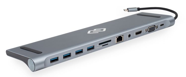 Док-станция Digma DS-950 Type-C to HDMI (4K@30Hz, FULL HD@60Hz), VGA, USB-C PD 87W, SD/microSD, RJ-45, 3.5mm audio, USB 3.0, 3xUSB 2.0