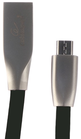 Кабель интерфейсный USB 2.0 Cablexpert CC-G-mUSB01Bk-1M AM/microB, серия Gold, длина 1м, черный, блистер