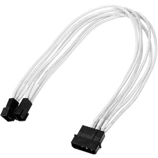 Переходник Nanoxia NX42A30W для подключения вентиляторов 4-pin MOLEX в 2 х 3-pin 30 см, индивидуальная оплетка, белый