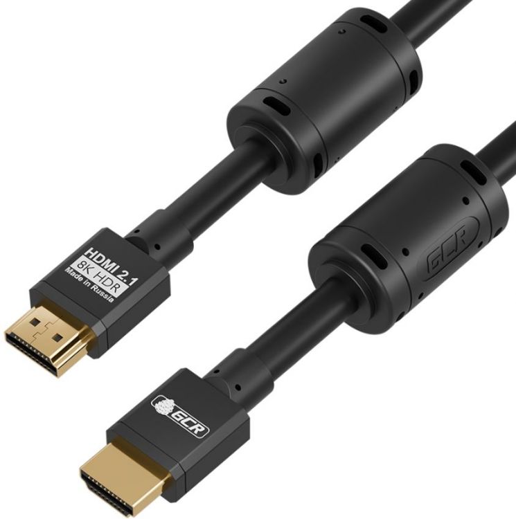 Кабели-переходники VGA / DVI / HDMI / DisplayPort  Xcom-Shop Кабель интерфейсный Greenconnect GCR-53659 1.0m HDMI 2.1, черный, 8K 60Hz, 4K 144Hz, динамический HDR, 4:4:4, Ultra HD, 48.0 Гбит/с, 3 Х экран, феррит