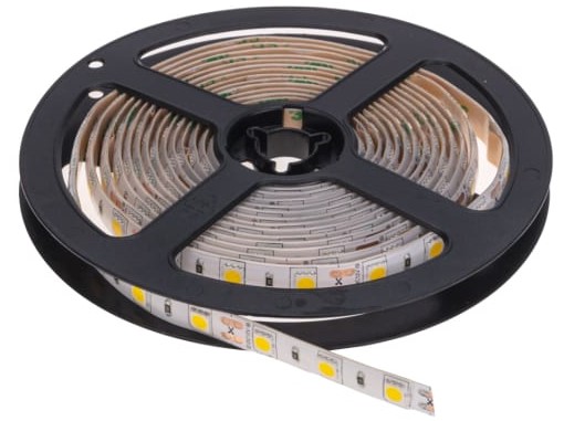 Лента светодиодная Lamper 141-2028 12В, SMD5050, 14,4Вт/м, 60 LED/м, 2700К, 10мм, 5м, для БП с клеммами, IP65