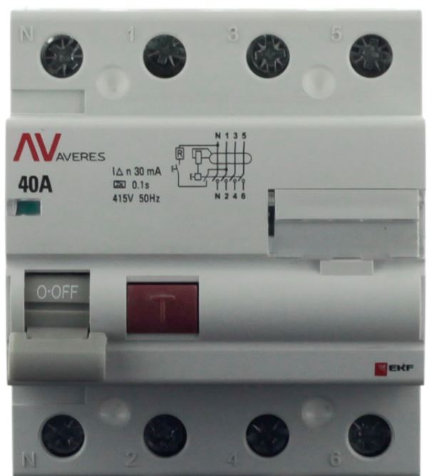 УЗО EKF rccb-4-63-30-ac-av DV 4P 63А/ 30мА (AC) AVERES