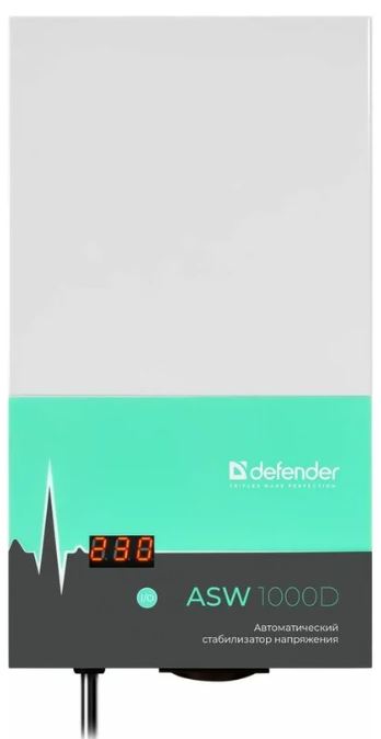 Стабилизатор Defender 99045 ASW 1000D wall-mounted 600W, thickness 65mm, 1 socket