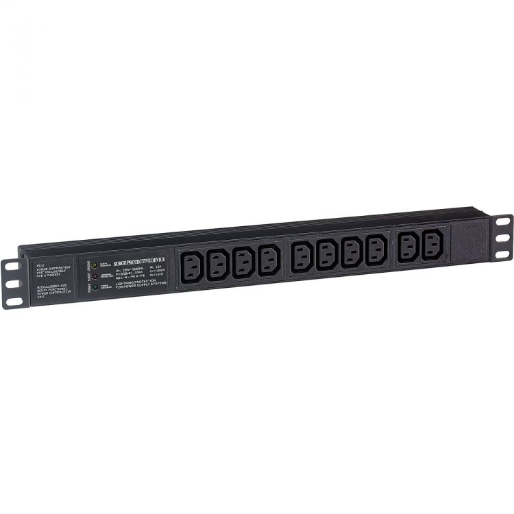 Блок розеток 19, 10 розеток Exegate ServerPro PDU-19H004 Al-10C13-C14-SPD3 EX280862RUS (19, 1U, Алюминий, 10 IEC 320 C13, С14, SDP3, черный, RTL)