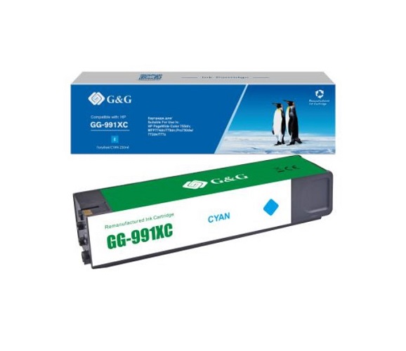 Картридж G&G GG-991XC M0J90AE струйный голубой для HP PageWide Pro 750/772/777 (16000 стр)