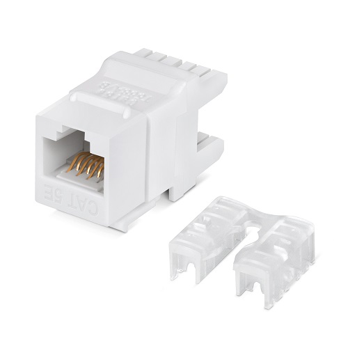   Xcom-Shop Модуль Cabeus KJ-RJ45-Cat.5E-180 (вставка) Keystone Jack RJ-45(8P8C), 180 градусов, категория 5e, Dual IDC (110&Krone type), белая