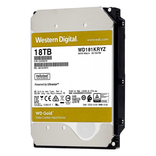 Жесткий диск 18TB SATA 6Gb/s Western Digital WD181KRYZ WD Gold 3.5 7200rpm 512MB