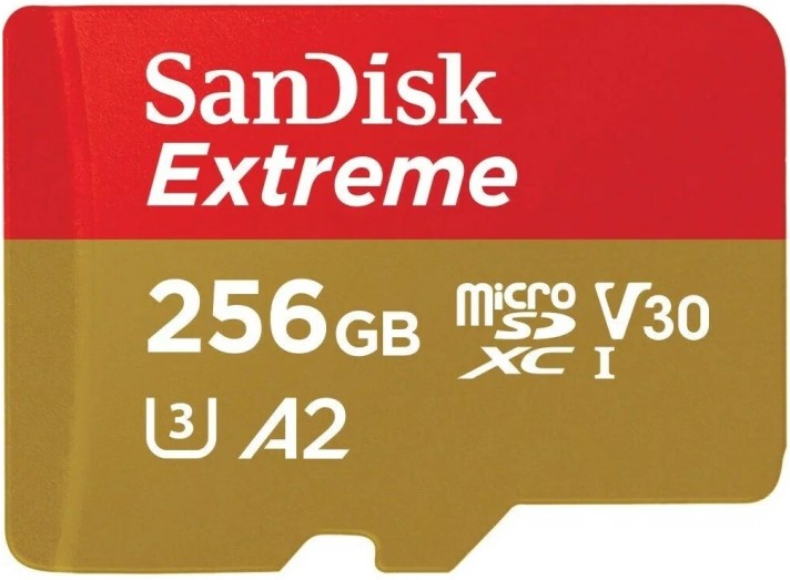   Xcom-Shop Карта памяти MicroSDXC 256GB SanDisk SDSQXAV-256G-GN6MN Class 10 UHS-I A2 C10 V30 U3 Extreme 190MB/s