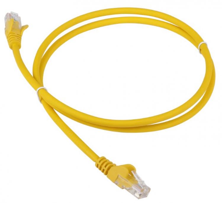 Кабель патч-корд U/UTP 5e кат. 5м. Lanmaster LAN-PC45/U5E-5.0-YL RJ45 - RJ45, 4 пары, желтый, LSZH