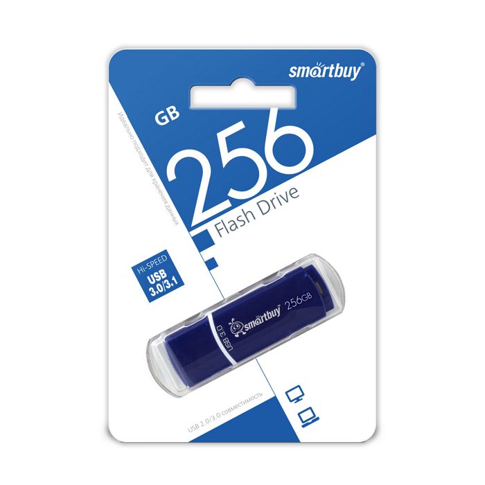 Накопитель USB 3.0 256GB SmartBuy SB256GBCRW-B Crown синий