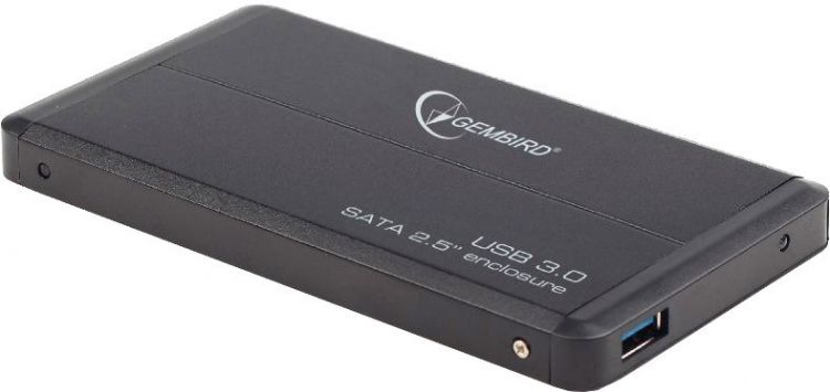   Xcom-Shop Внешний корпус для HDD SATA 2.5” Gembird EE2-U3S-2 для HDD/SSD SATA 6Gb/s 2.5, USB 3.0, алюминий, черный
