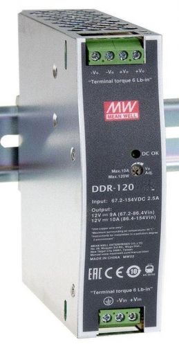 Преобразователь DC-DC модульный Mean Well DDR-120C-48 Монтаж: на DIN рейку; U вх 33.6-67.2Vdc, P вых: 100 Вт