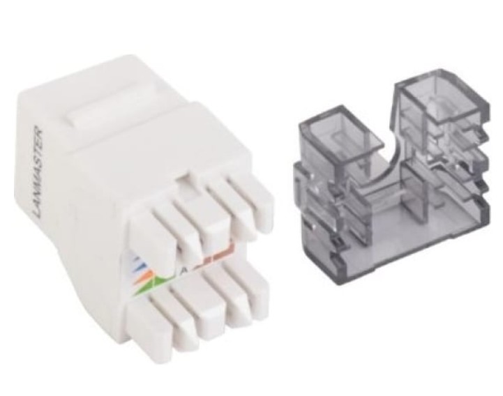 Модуль Lanmaster LAN-OK45U6A/180Z-WH Keystone, RJ45, кат.6A, UTP, 180 градусов, белый