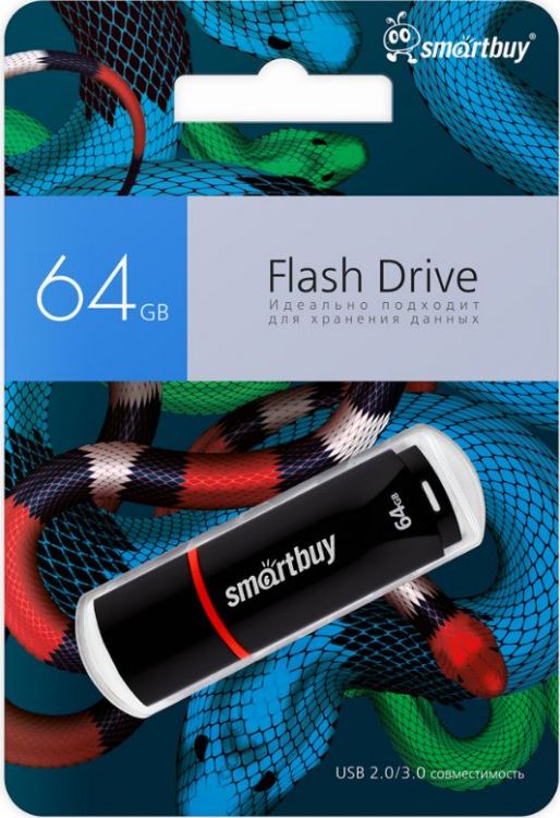 Накопитель USB 2.0 64GB SmartBuy SB64GBCRWKSN Crown Black Snake Edition