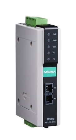 Преобразователь MOXA MGate MB3170I-S-SC-T 1-port advanced Modbus gateway single-mode fiber port (SC connectors) and 2 KV optical isolation