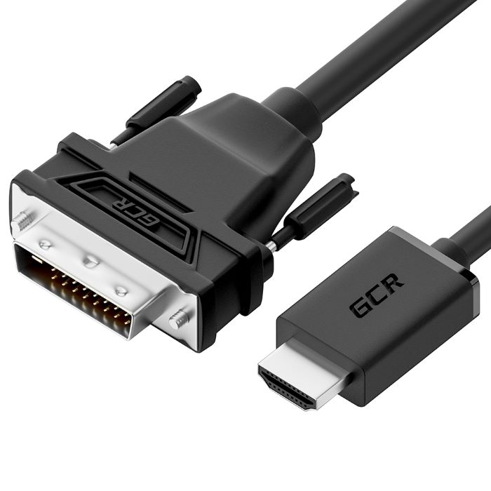 Кабель интерфейсный HDMI-DVI Greenconnect GCR-55523 5.0m, 19M / 25M Dual Link, черный, 30 AWG, двойной экран