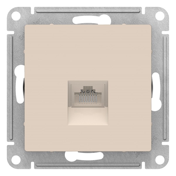 Розетка Systeme Electric ATN000283 AtlasDesign, компьютерная, RJ45, механизм, бежевая