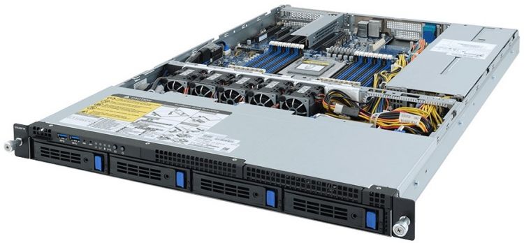 Серверная платформа 1U GIGABYTE R152-Z30 (SP3, 16*DDR4, 4‎*2.5/3.5 SATA hot-swappable HDD/SSD, 2*M.2, PCIE, 2*Glan, VGA, 6*USB 3.0, 2‎*650W)