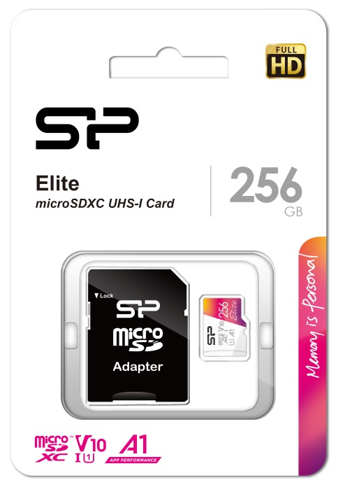 Карта памяти 256GB Silicon Power SP256GBSTXBV1V20SP microSDXC Class 10 UHS-I U3 100 Mb/s Elite A1 (SD адаптер)