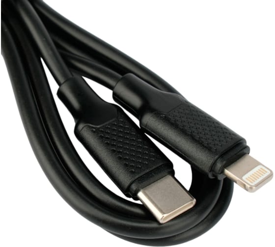 Кабель интерфейсный USB 2.0 Garnizon GCC-USB2-AP2CM-1M Lightning/Type-C, 20Вт, PD/QC3.0, медь, 1м, черный, пакет