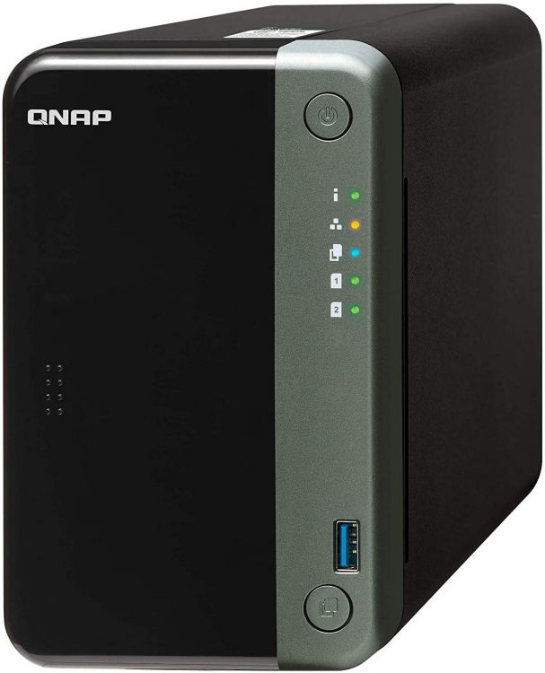 Сетевой RAID-накопитель QNAP TS-253D-4G 2 отсека 3,5/2,5, 2 порта 2,5 GbE BASE-T, HDMI-порт. Intel Celeron J4125 2,0 ГГц (2,7 ГГц), 4 ГБ DDR4.