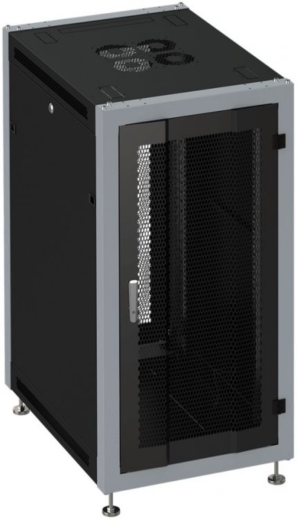 Шкаф напольный 19, 15U SYSMATRIX SL 6815.933 600x800x800mm (ШхГхВ) передняя дверь перфорированная, задняя дверь перфорированная, поворотная ручка с з