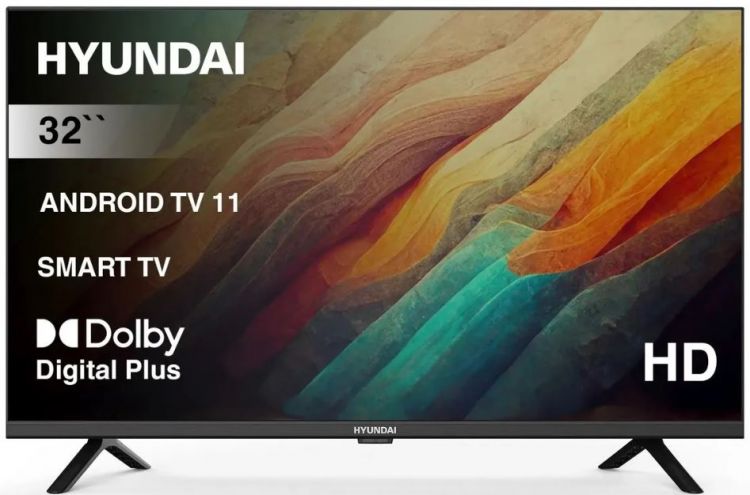 Телевизор Hyundai H-LED32BS5002 LED 32 Android TV Frameless черный HD 60Hz DVB-T2 DVB-C DVB-S DVB-S2 USB WiFi Smart TV