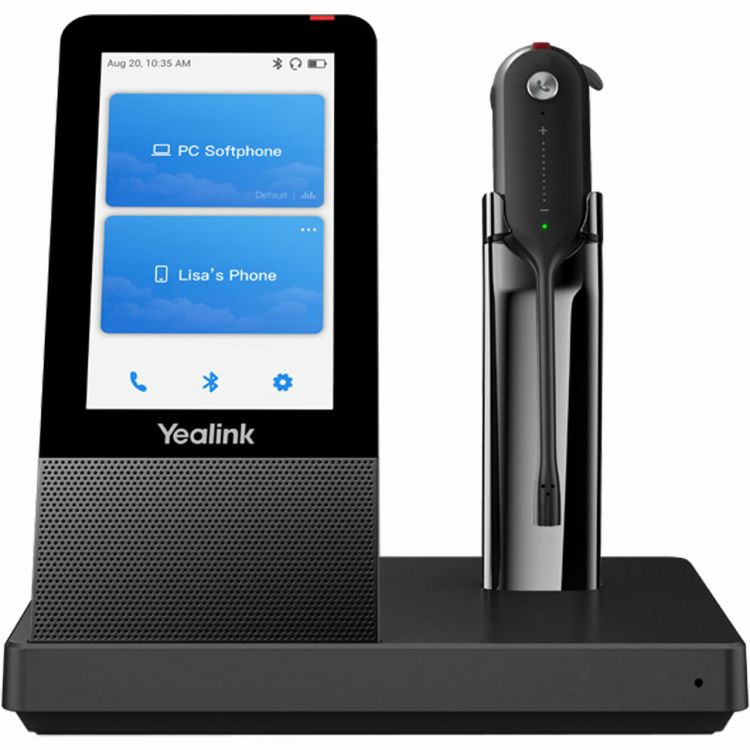  Гарнитура Yealink WH67 UC HD звук, 120м DECT, шумоподав, дисплей 4'', USB-хаб, Bluetooth