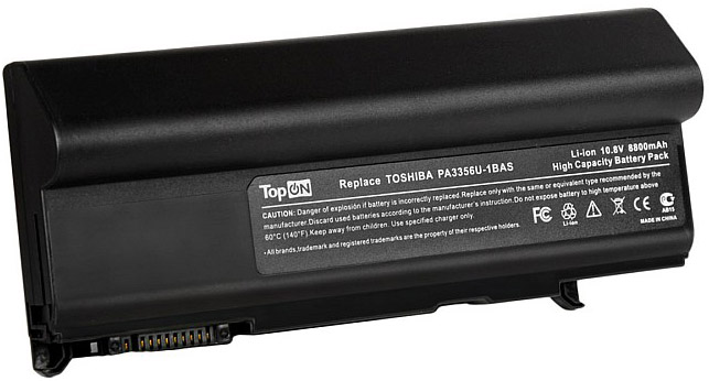 Аккумуляторы Toshiba  Xcom-Shop Аккумулятор для ноутбука Toshiba TopOn TOP-PA3356HH для моделей Satellite Pro A50, K21, T10, Tecra A2, M2, P5, S3 10.8V 8800mAh 95Wh. усиленный. PN: P
