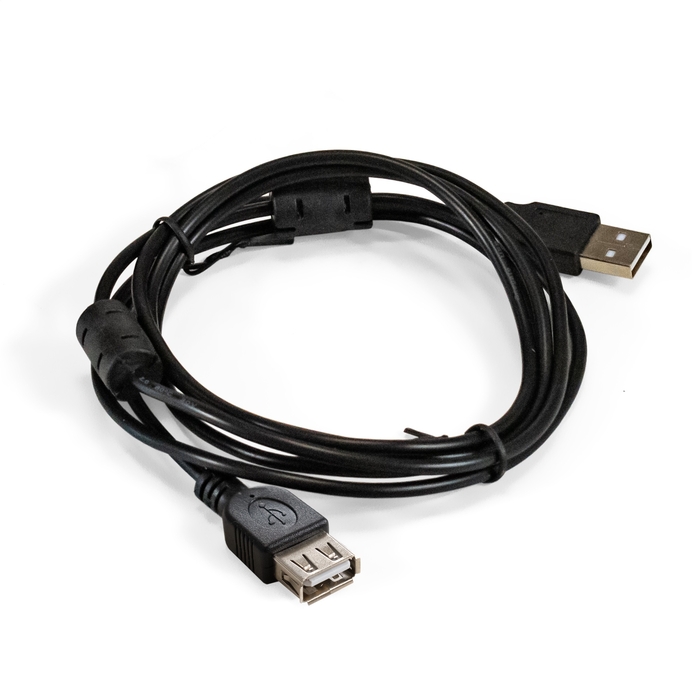 Удлинитель Exegate EX-CCF-USB2-AMAF-1.8F EX294761RUS USB 2.0 (Am/Af, позолоченные контакты, ферритовые кольца, 1,8м)