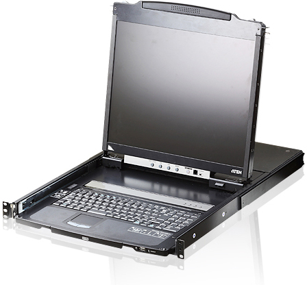 KVM-консоли Консоль KVM Aten CL5800N-ATA-RG 19, SVGA+KBD+MOUSE PS/2;USB, с KVM-шнуром USB+PS2 1.8м, LCD/ЖК экран 19, лат./рус.клавиатура