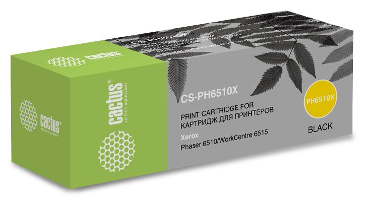 Картридж Cactus CS-PH6510X 106R03488 для Xerox Phaser 6510/WC6515, черный (5500стр.)