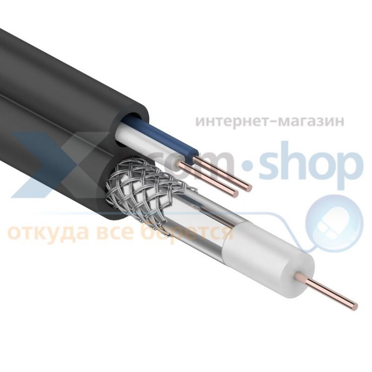 Кабель Rexant 01-4002 ККСВ-П + 2х0.5мм., 100м., черный