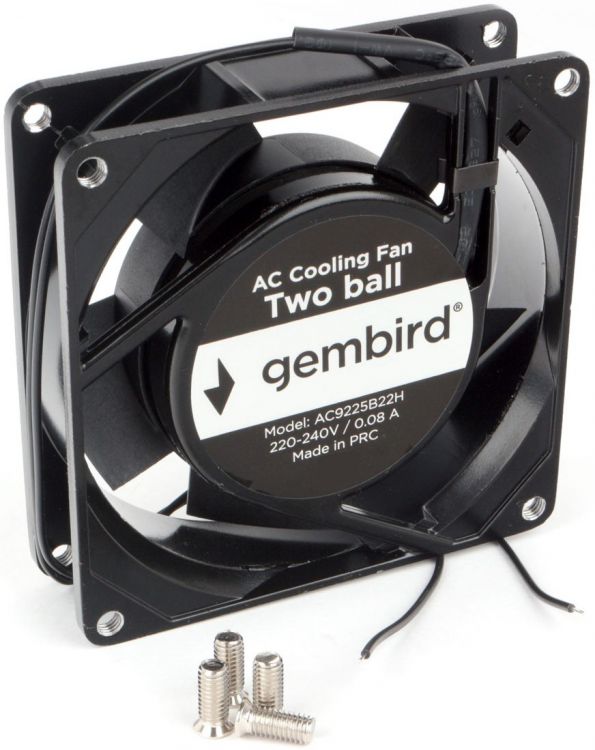  Вентилятор для корпуса Gembird AC9225B22H 92x92x25, AC, 220, подшипник, 2 pin, провод 30 см