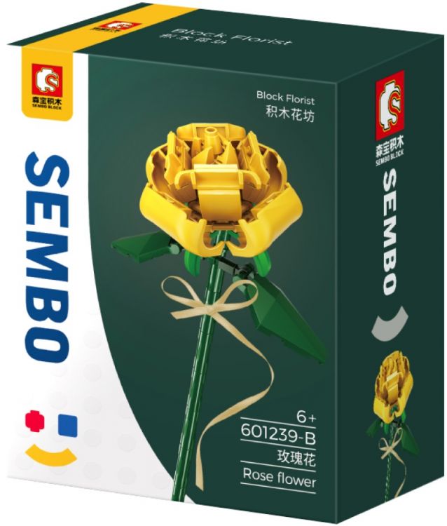 Конструктор Sembo Block 601239B роза желтая, 81 деталь