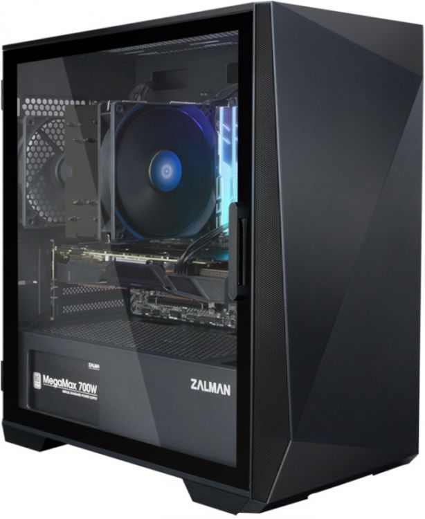 Корпус mATX Zalman Z1 Iceberg черный, без БП, боковая панель из закаленного стекла, 2*USB 3.0, USB 2.0, audio