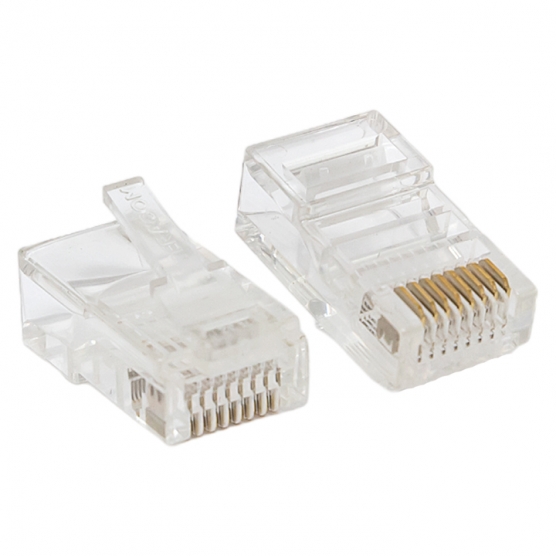  Коннектор EKF TRP-PLUG-5EUTP-50 RJ-45 TERACOM PRO неэкран. 8P8C 30мкд Cat.5E универс. (упак.50шт)