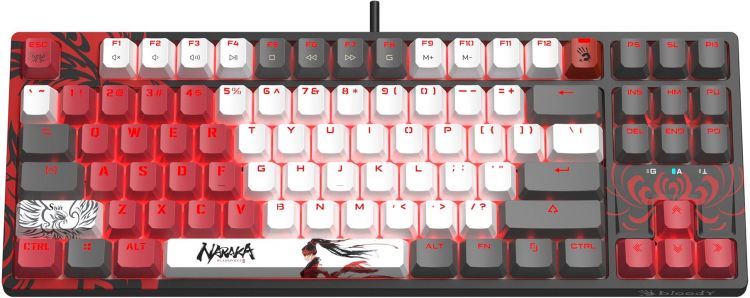   Xcom-Shop Клавиатура A4Tech Bloody S87 Naraka механическая черный/красный USB for gamer LED 2027397