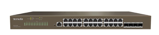 Коммутаторы Tenda Коммутатор Tenda TEG5328F Layer 3, 24-1GbE, 4-SFP, SNMP, telnet, Web, CLI, настольный/настенный, серый